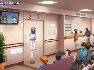 Krūtainas anime medmāsa laiza liels dzimumloceklis