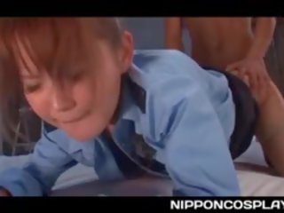 Extraordinary bokong jap petugas polisi wanita celah terlanda dan mulut kacau keras